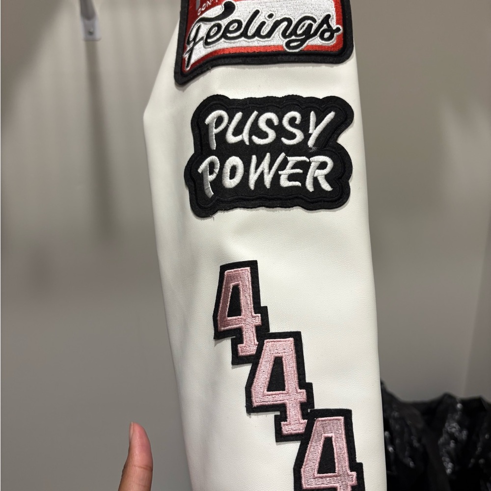 Cream Varsity Jacket - Picture 2 of 4